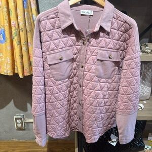 New quilted rose colored jacket
